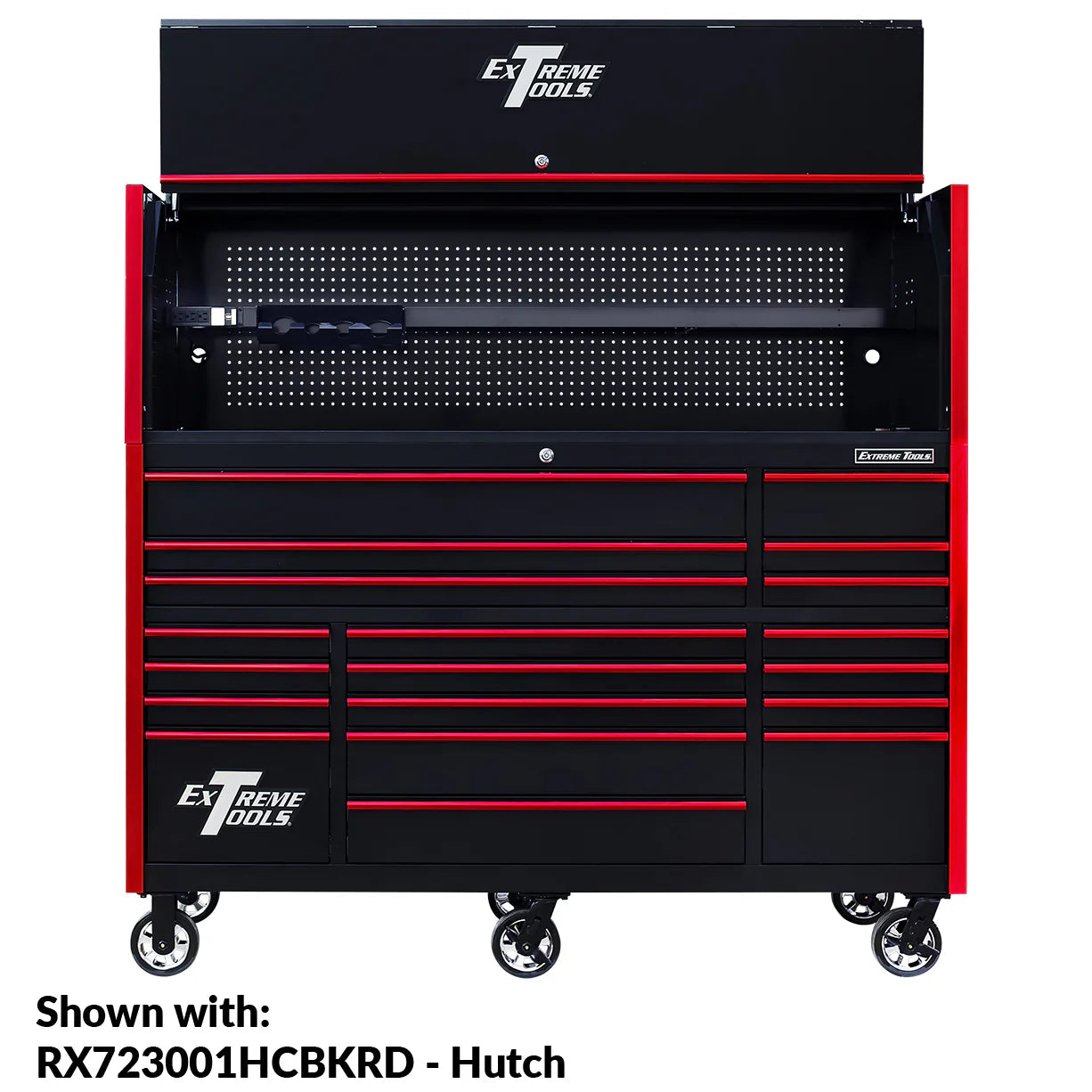 Extreme Tools RX250 Series 72-in x 30-in Roller Cabinet a?? 19-Drawer a?? 250 lb Drawer Slides