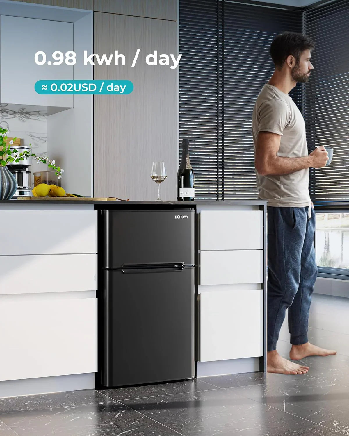 3.2 Cu.Ft Mini Fridge with Freezer ?????? 2-Door Compact Refrigerator for Bedroom, Dorm, Office or Apartment, Silver3.2 Cu.Ft Mini Fridge with Freezer ?????? 2-Door Compact Refrigerator for Bedroom, Dorm, Office or Apartment, Silver