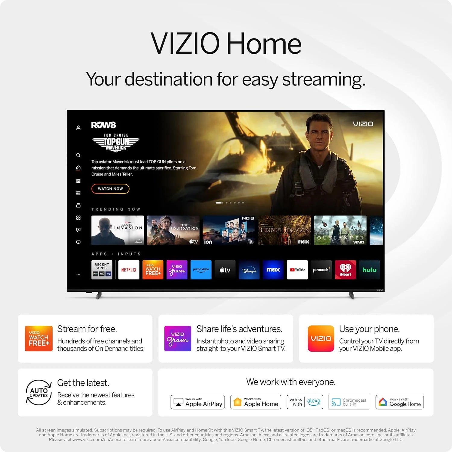 VIZIO 50a?2a?2 4K Resolution HDR Smart TV, Dolby Vision HDR/HDR10, WiFi 6 a?? (Renewed)