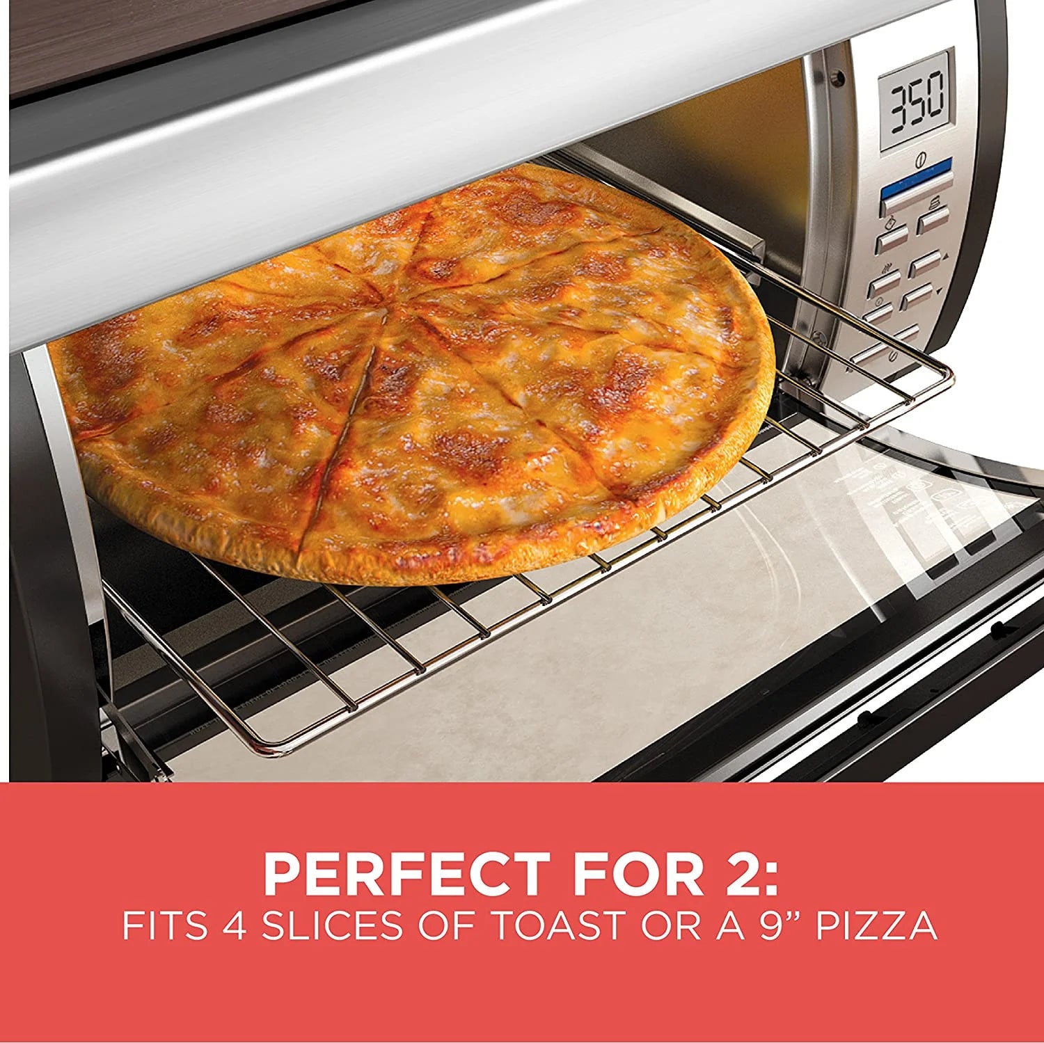 BLACK DECKER SpaceMaker Under Counter Toaster Oven, Digital Controls, Black/Stainless Steel, Fits 9????μ??????? Pizza or 4 Slices