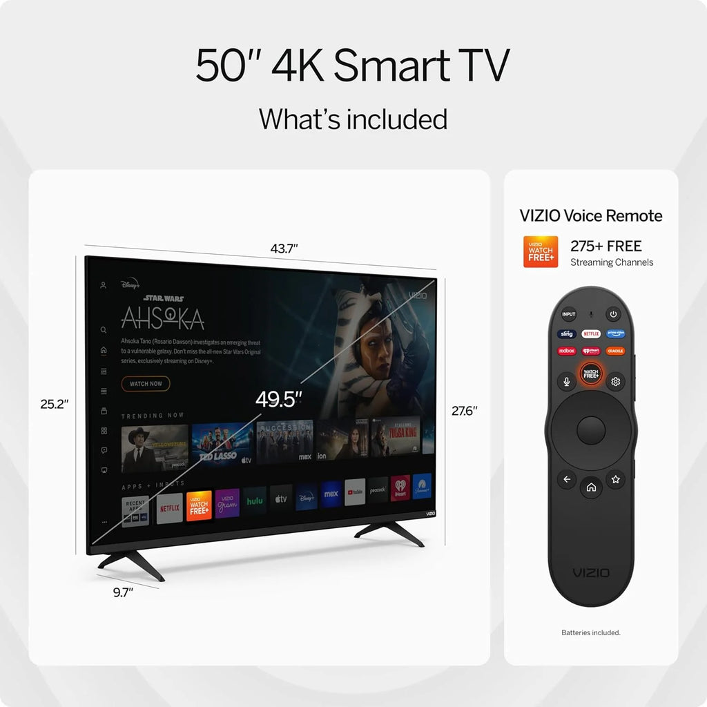 VIZIO 50a?2a?2 4K Resolution HDR Smart TV, Dolby Vision HDR/HDR10, WiFi 6 a?? (Renewed)